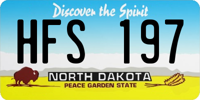 ND license plate HFS197