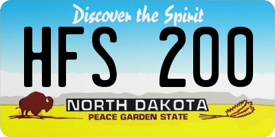 ND license plate HFS200