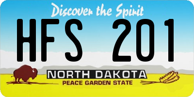 ND license plate HFS201