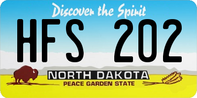 ND license plate HFS202