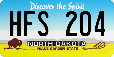 ND license plate HFS204