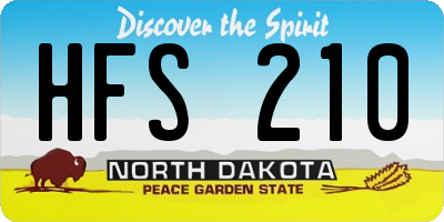 ND license plate HFS210