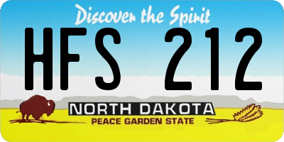 ND license plate HFS212