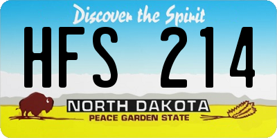 ND license plate HFS214