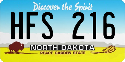 ND license plate HFS216