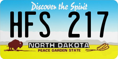 ND license plate HFS217