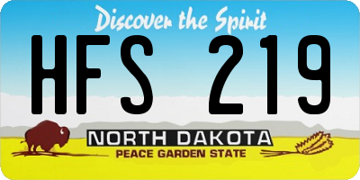 ND license plate HFS219