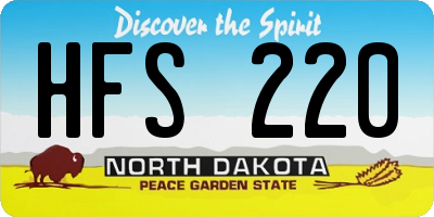 ND license plate HFS220