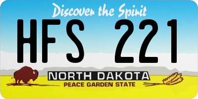 ND license plate HFS221