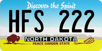 ND license plate HFS222