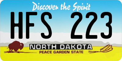 ND license plate HFS223