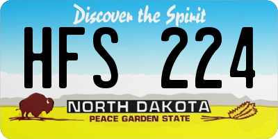 ND license plate HFS224