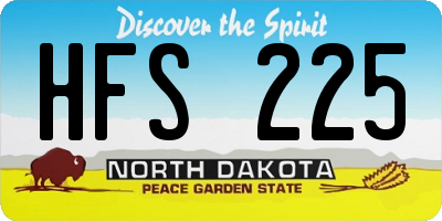 ND license plate HFS225