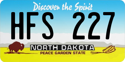 ND license plate HFS227