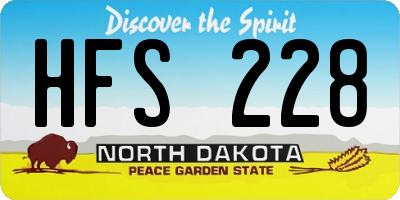 ND license plate HFS228