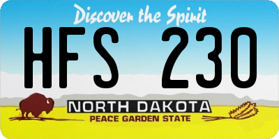 ND license plate HFS230