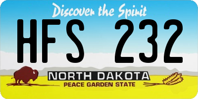 ND license plate HFS232