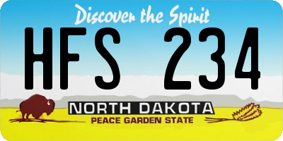 ND license plate HFS234