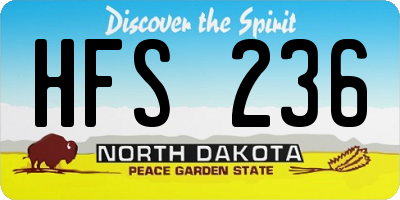 ND license plate HFS236