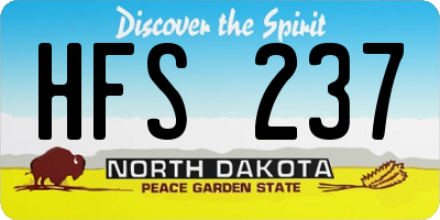 ND license plate HFS237