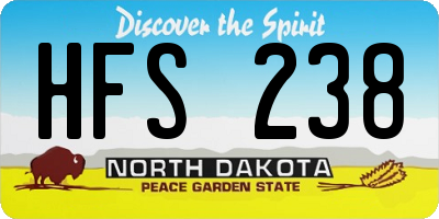 ND license plate HFS238