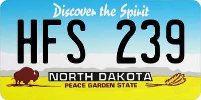ND license plate HFS239