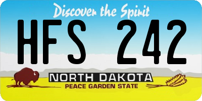 ND license plate HFS242