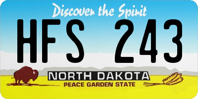 ND license plate HFS243
