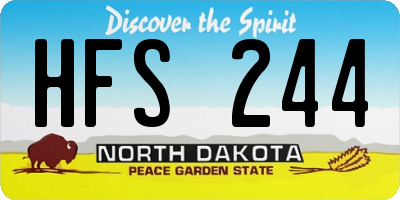 ND license plate HFS244