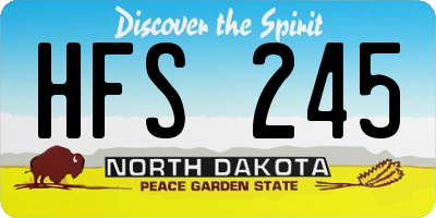 ND license plate HFS245
