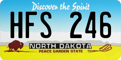 ND license plate HFS246