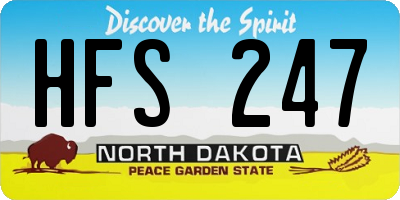 ND license plate HFS247