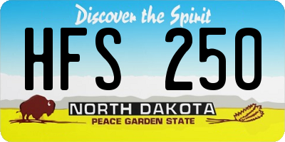 ND license plate HFS250