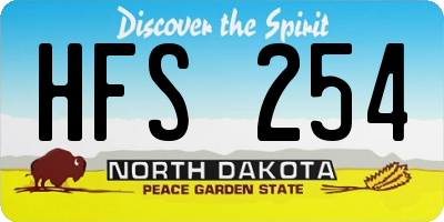ND license plate HFS254