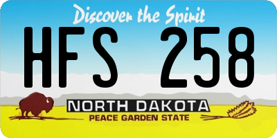 ND license plate HFS258