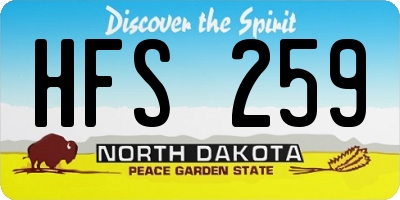 ND license plate HFS259