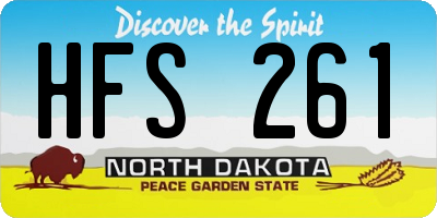 ND license plate HFS261