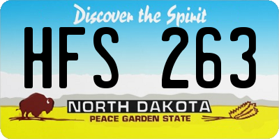 ND license plate HFS263