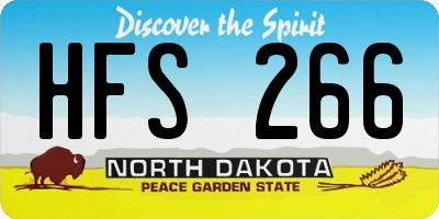 ND license plate HFS266