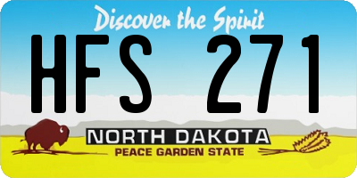 ND license plate HFS271