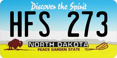 ND license plate HFS273