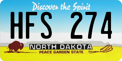 ND license plate HFS274