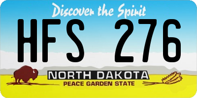 ND license plate HFS276