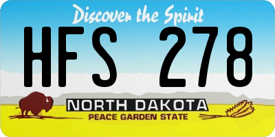 ND license plate HFS278