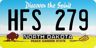ND license plate HFS279
