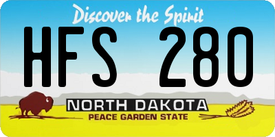 ND license plate HFS280