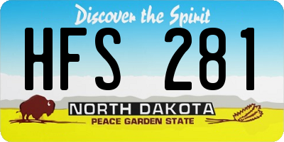 ND license plate HFS281