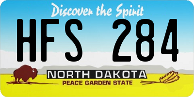 ND license plate HFS284