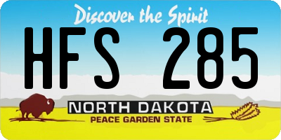 ND license plate HFS285