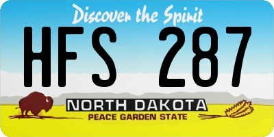 ND license plate HFS287